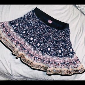 Anthropologie Free People Floral Sequin Skirt